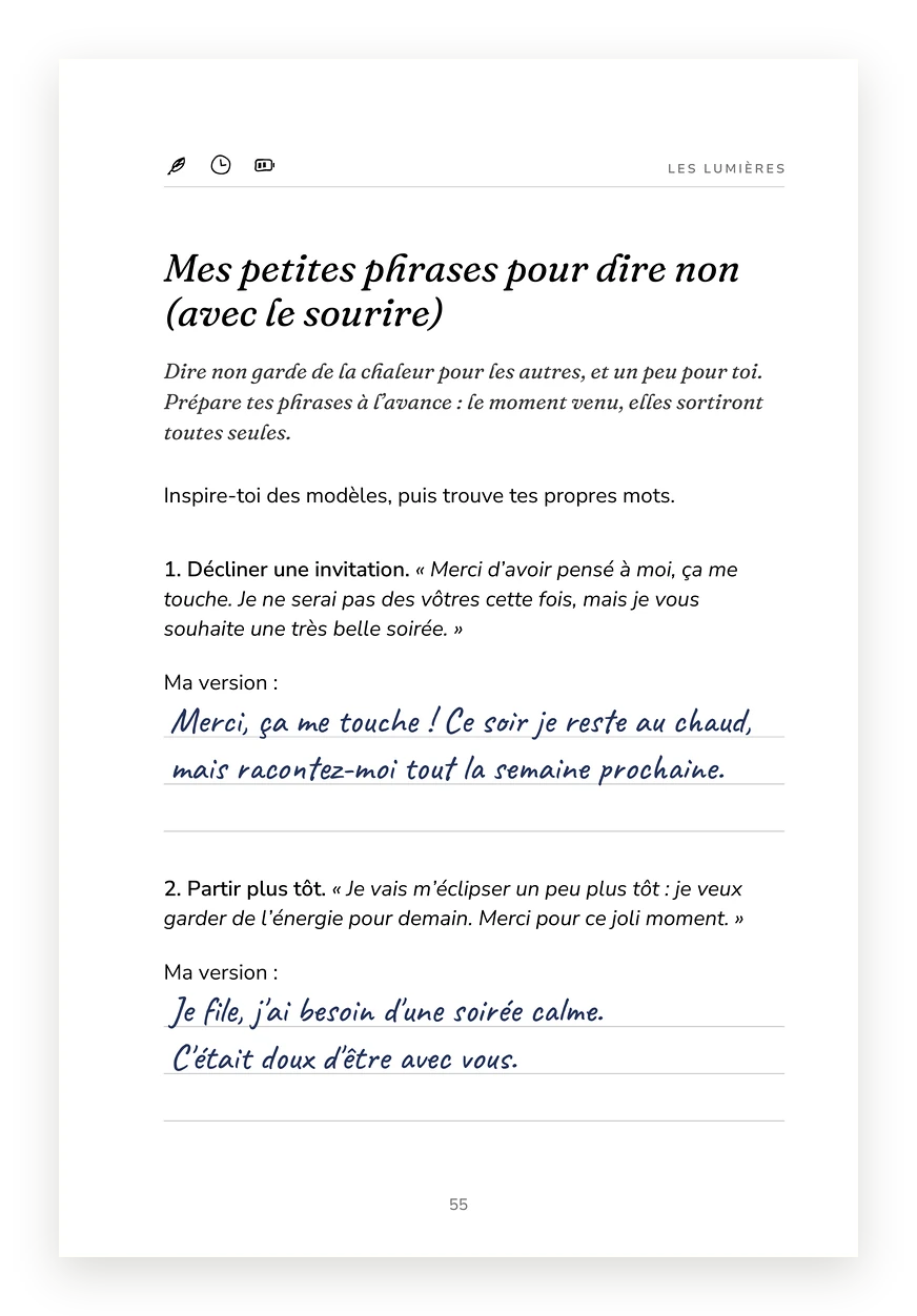 Page d’écriture guidée : mes petites phrases pour dire non