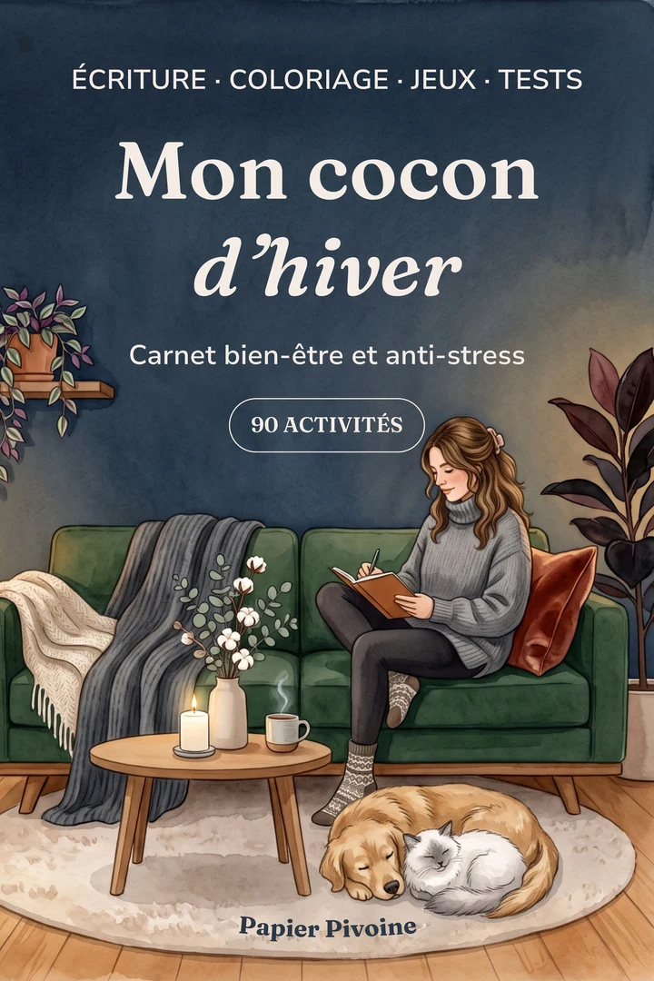 Couverture du carnet Mon cocon d’hiver, Papier Pivoine