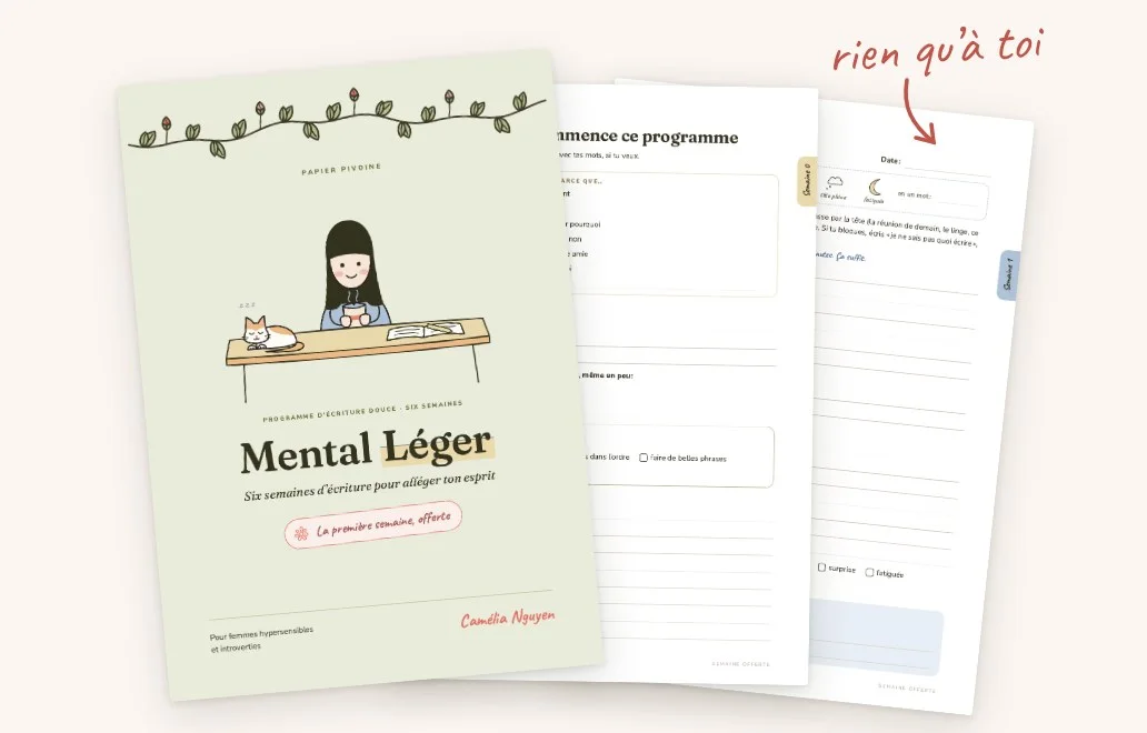 La première semaine de Mental Léger : la couverture et deux pages intérieures