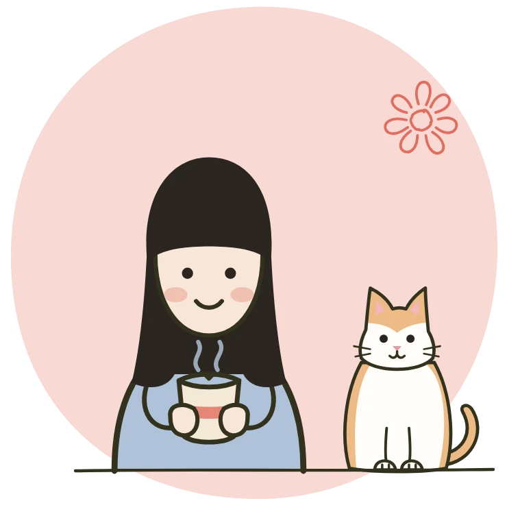 Dessin de Camélia et de son chat Bao